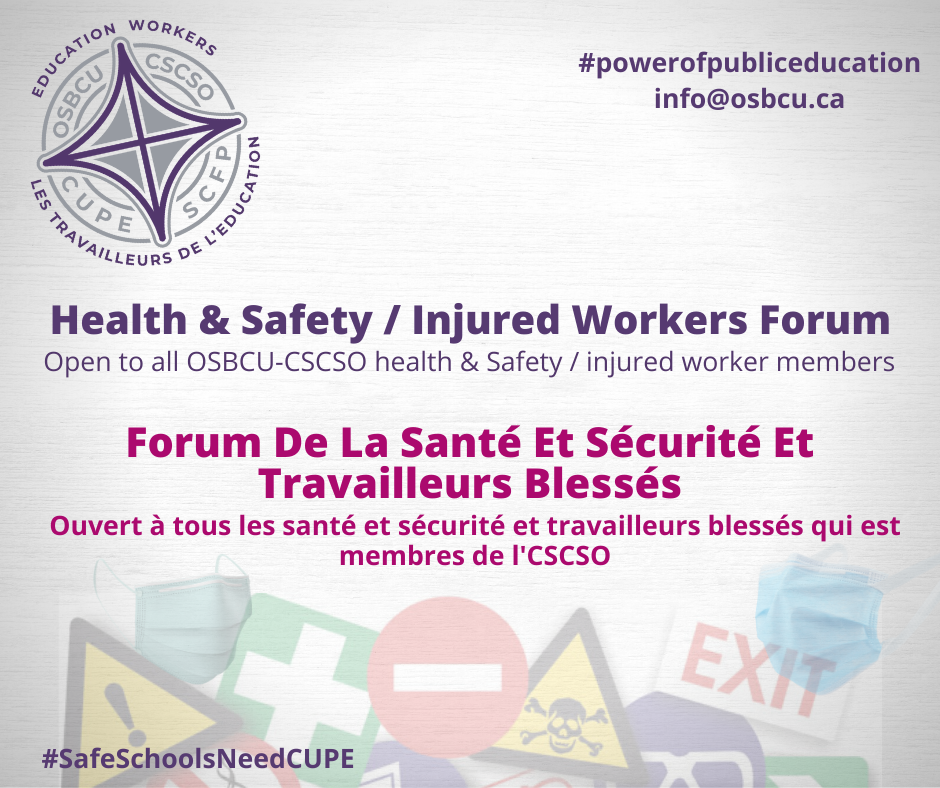Health and Safety / Injured Workers Forum